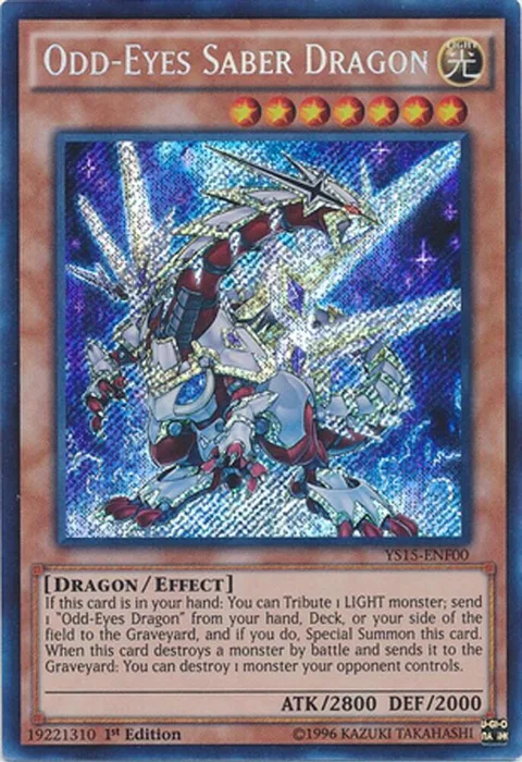 Odd-Eyes Saber Dragon YS15-ENF00 Yu-Gi-Oh card from Starter Deck: Saber Force