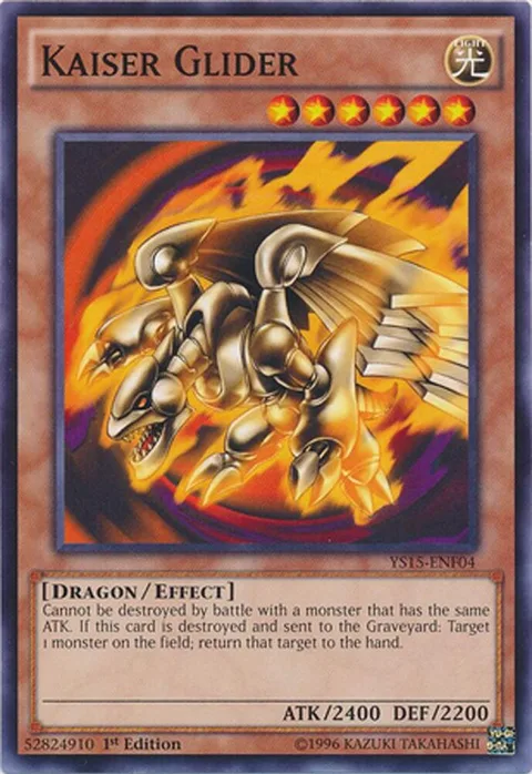 Kaiser Glider YS15-ENF04 Yu-Gi-Oh card from Starter Deck: Saber Force