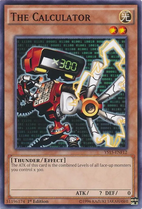 The Calculator YS15-ENF12 Yu-Gi-Oh card from Starter Deck: Saber Force