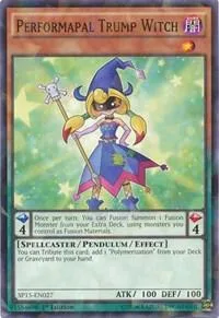 Performapal Trump Witch Shatterfoil SP15-EN027 Yu-Gi-Oh card from Star Pack ARC-V