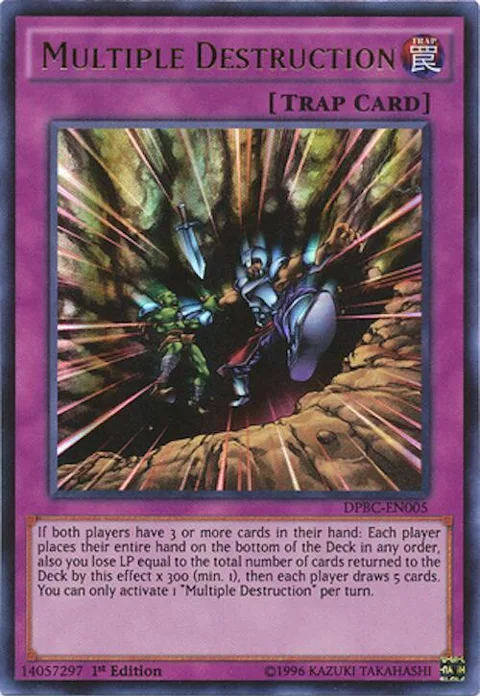 Multiple Destruction DPBC-EN005 Yu-Gi-Oh card from Duelist Pack: Battle City