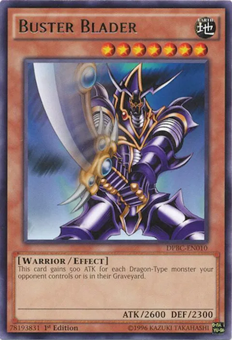 Buster Blader DPBC-EN010 Yu-Gi-Oh card from Duelist Pack: Battle City