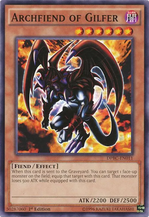 Archfiend of Gilfer DPBC-EN011 Yu-Gi-Oh card from Duelist Pack: Battle City