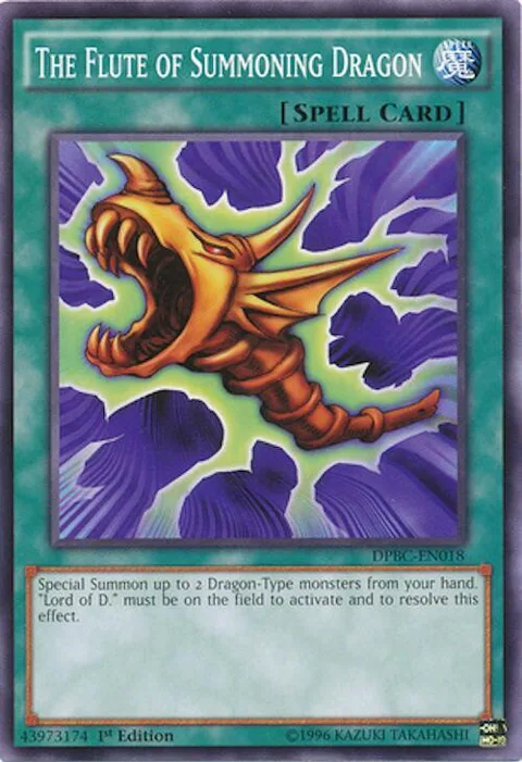 The Flute of Summoning Dragon DPBC-EN018 Yu-Gi-Oh card from Duelist Pack: Battle City