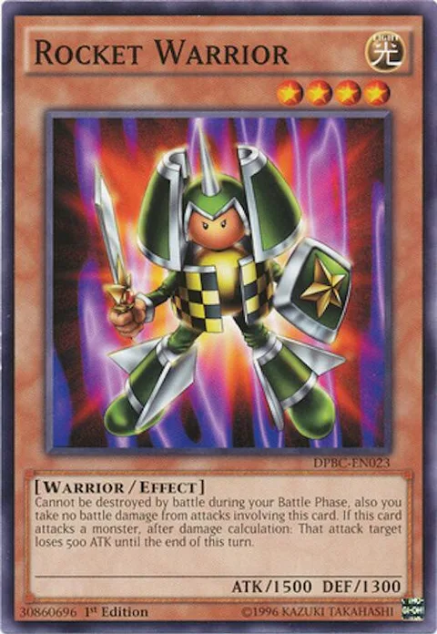Rocket Warrior DPBC-EN023 Yu-Gi-Oh card from Duelist Pack: Battle City