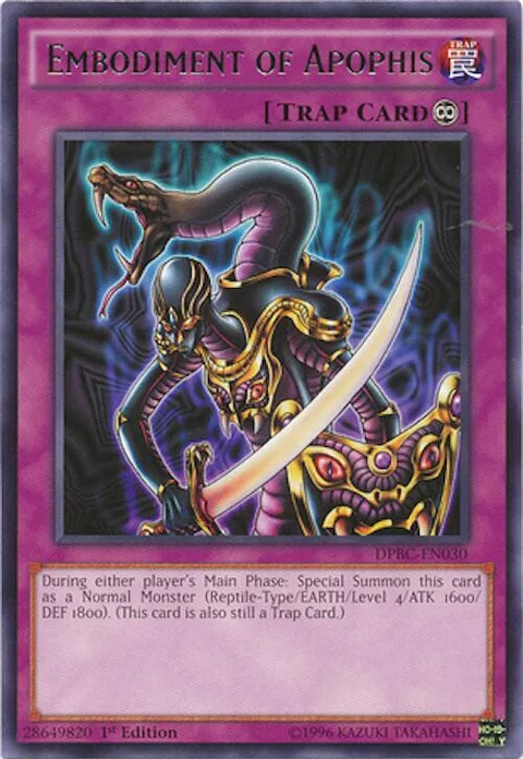 Embodiment of Apophis DPBC-EN030 Yu-Gi-Oh card from Duelist Pack: Battle City