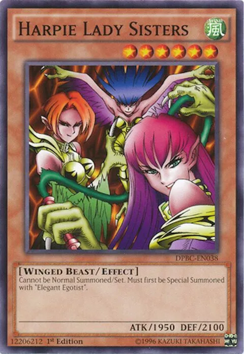 Harpie Lady Sisters DPBC-EN038 Yu-Gi-Oh card from Duelist Pack: Battle City