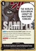 The World's Equilibrium Cannot Be Maintained Forever OP13-097
